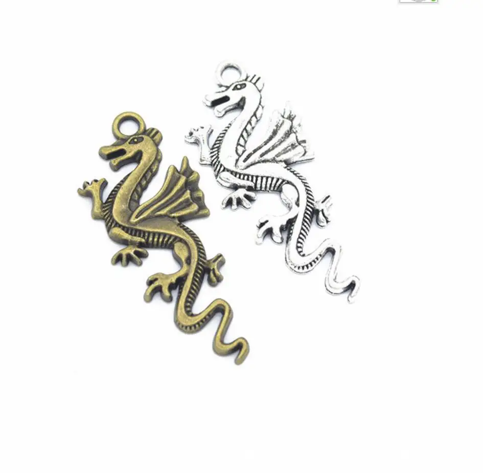 5pcs 49*20mm two Colors Vintage Animals mini Dragon Fly Pendant Charm For Jewelry Pendant Making Wholesale F0697