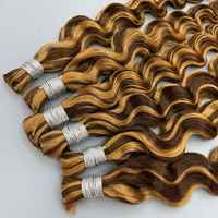 Honey Blonde Highlight Bulk Human Hair 1 Bundles/Pack100g Body Wave Knotless BOHO Braids No Weft Bundle Human Hair Braiding Hair
