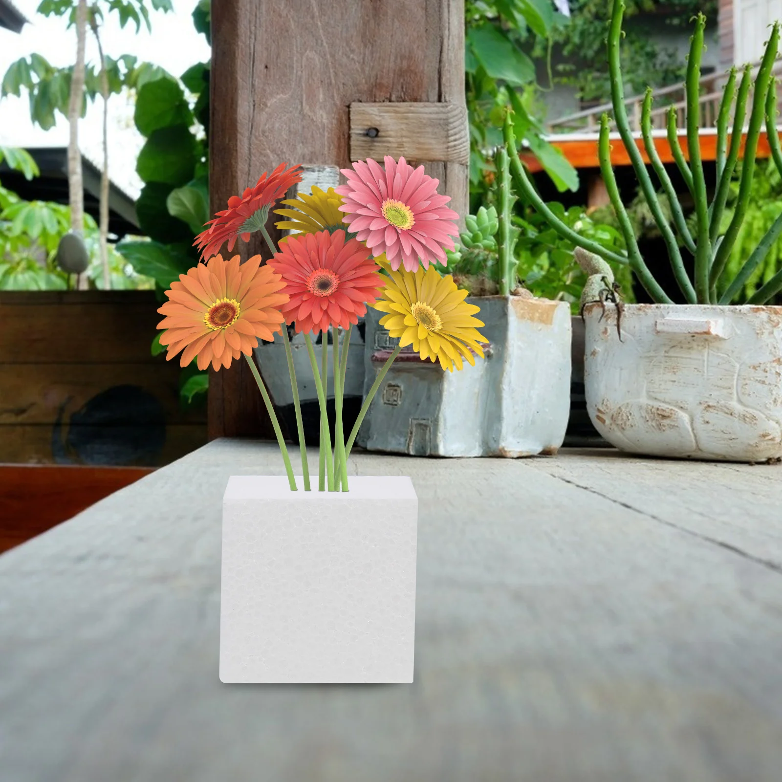 

20Pcs Flower Arranging Foam Base Preschool DIY Craft Accessories Hand Painted Supplies Safe Useful Home Office Balcony Living