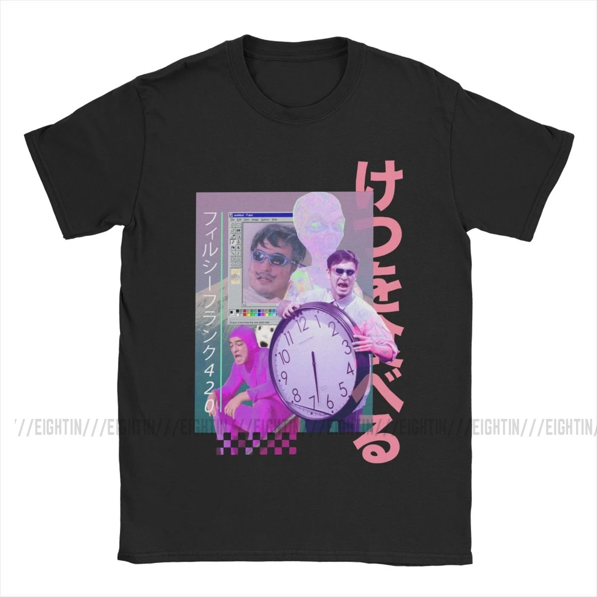 Eightin Vaporwave Filthy Frank 420 T Shirt 100% Cotton Large Size Crewneck Printing Tees for Men T-Shirts Short Sleeves Gift