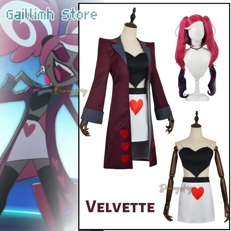 

Бархатный костюм для косплея, костюм, парик, серьги, пальто, юбка, вечерние костюмы на Хэллоуин, двойной хвост, реалистичная одежда для косплея, карнавала, косплея