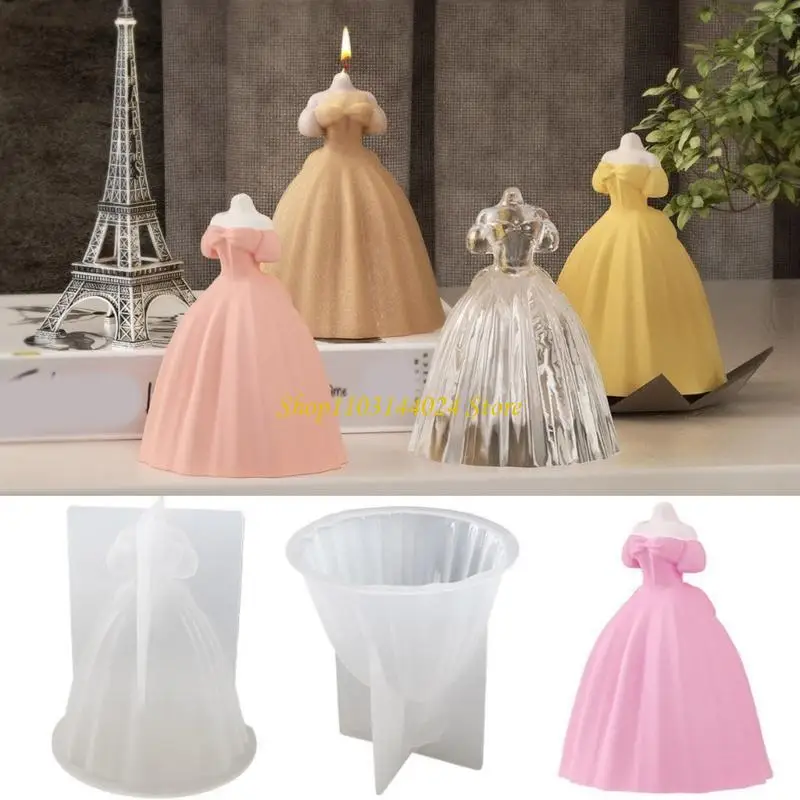 N5KE Versatile DIY Craft Moulds Wedding Dress Mold Silicone DIY Ornament Molds