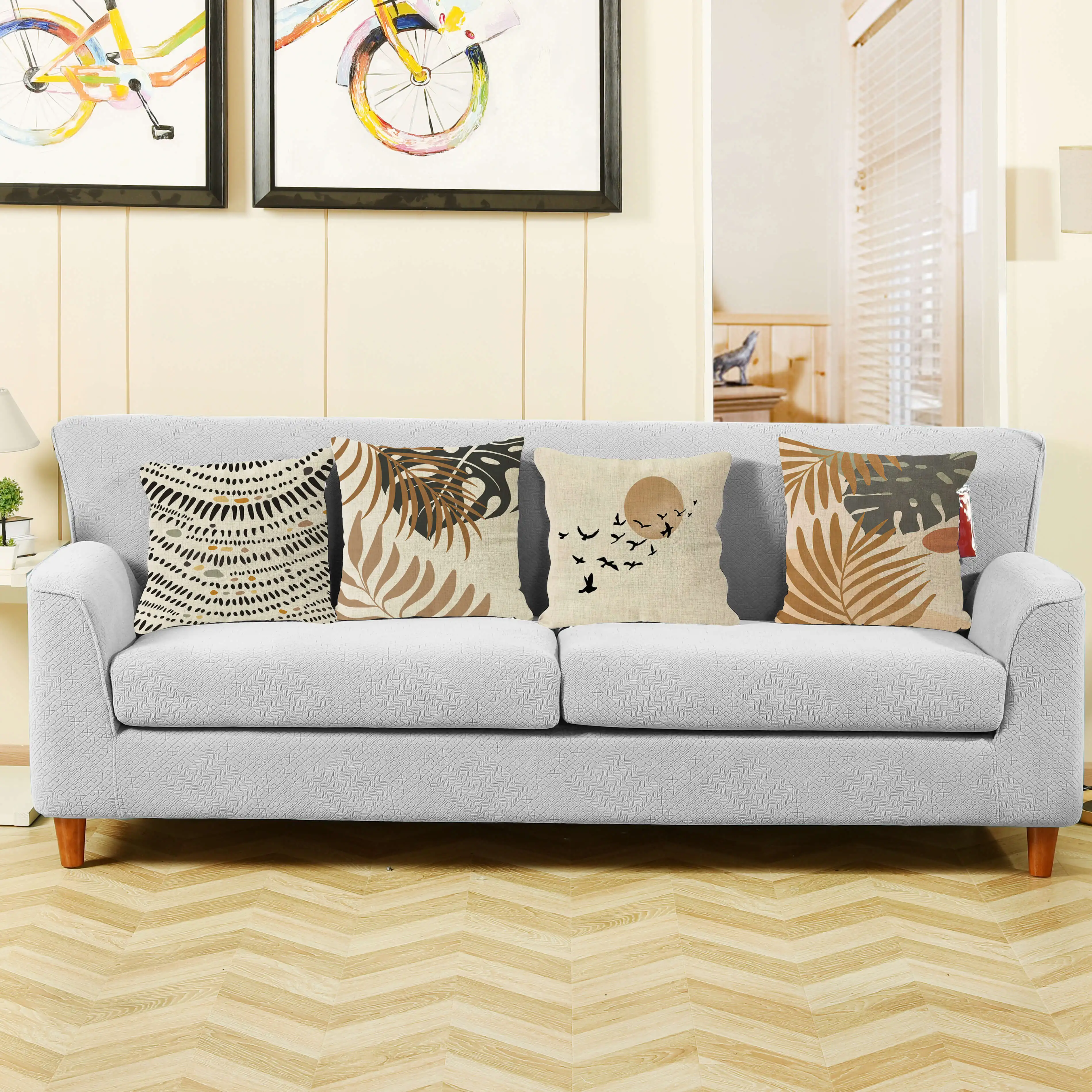 Nordische Wohnkultur Boho geometrische Kissen bezug Blatt Monstera Regenbogen Sonne werfen Kissen bezug Kunst einfache dekorative Sofa kissen