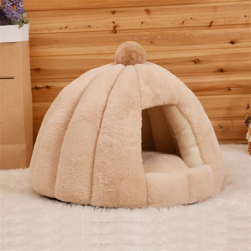 

Soft Cat/Dog Bed Deep Sleep House Cats Winter House Removable Cushion Enclosed Pet Tent For Kittens Puppy Cama Cat Supplies