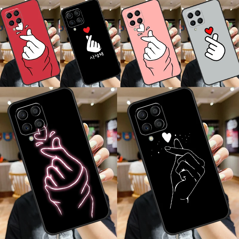 Kpop Finger Heart For Samsung Galaxy M13 M23 M33 M53 M30s M31s M32 M52 M12 M55 M15 M20 M21 M51 M34 M54 Case