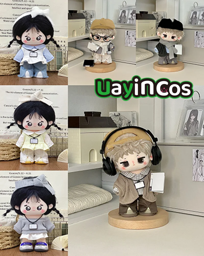 

In Stock 20cm Doll Clothes Scarf Hair Belt Shirt Coat Pants Clothing Cute Costume Suit Doll Accessories Anime Game Toy Gift C