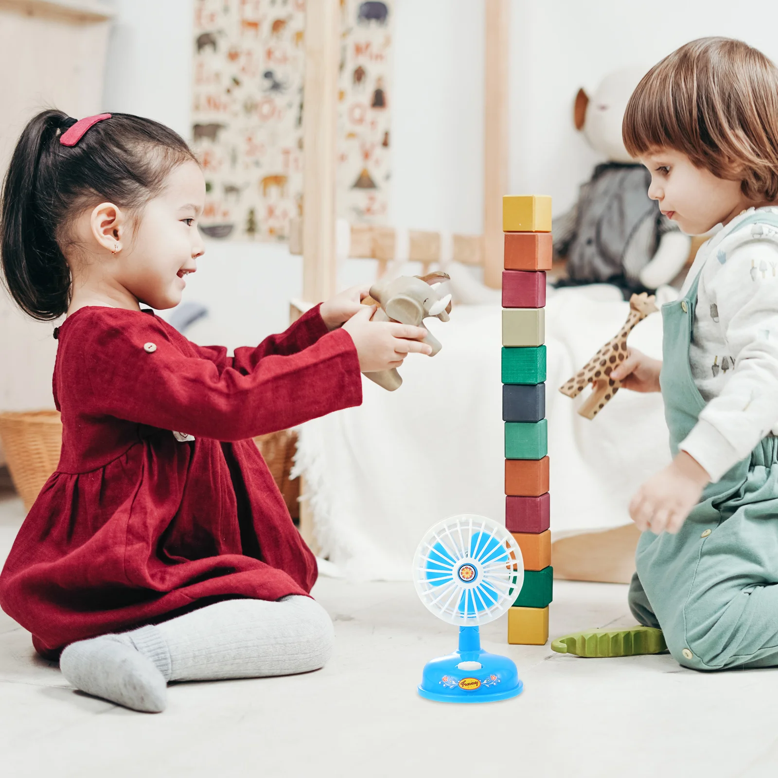 

1Pcs Simulated Mini Electric Fan Creative Kids Play House Educational Role-Playing Early Learning Gift Simulated Electric Fan