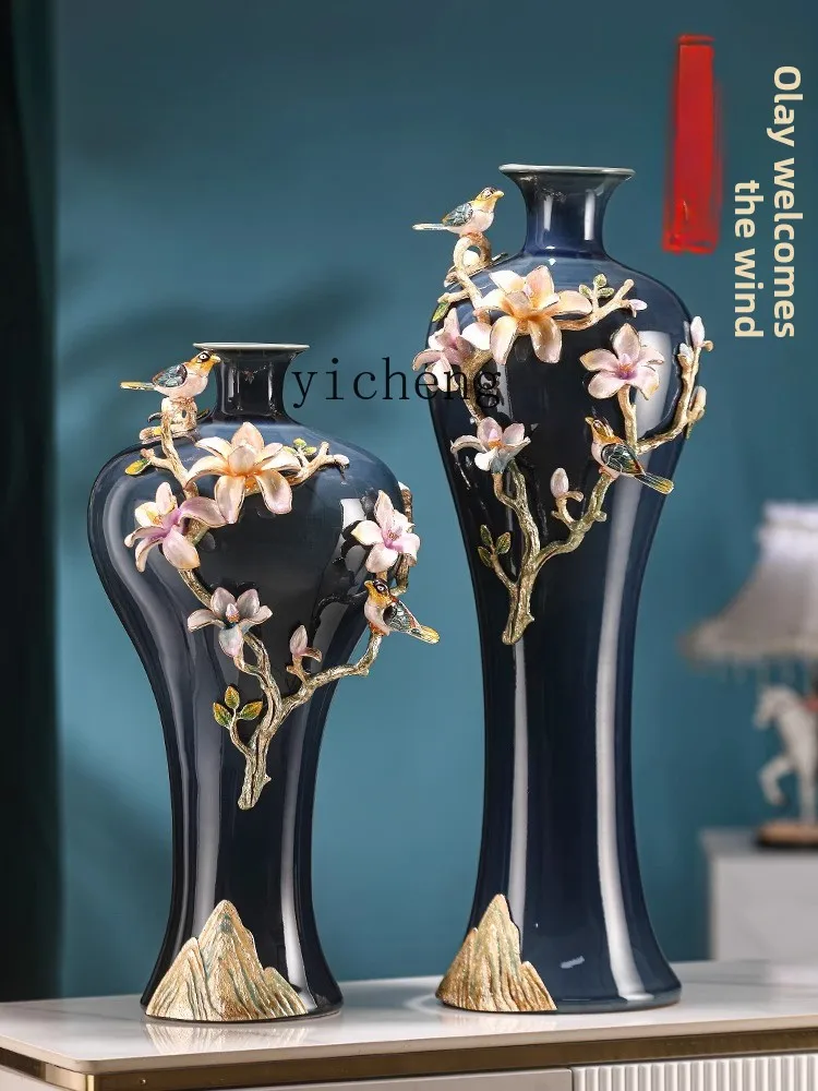 L7-8 enamel magnolia windward ceramic vase ornament home living room porch new home decoration