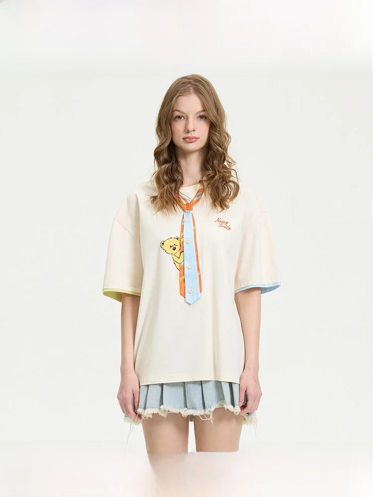 

Милый женский летний свитшот из смесового хлопка и полиэстера, новинка, NOISY TEDDY, коллекция Campus Sle, 25 лет