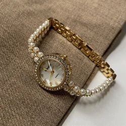 Fashion Ladies Choice Quartz Wristwatches Bracelet Women's Watches Free Shipping Pearl Diamond Strap Relojes Para Damas