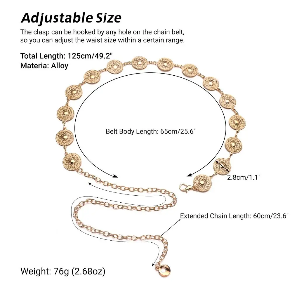 1 шт., женский ремень-цепочка в стиле ретро