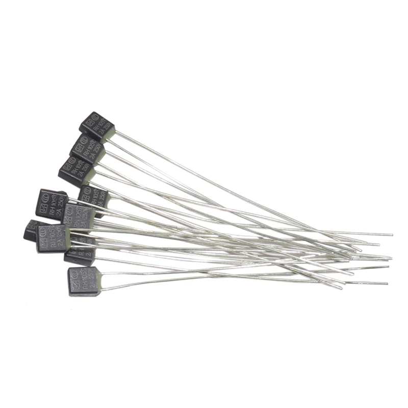 【20PCS】RH102 105 115 120 125 130 135 140 145 150 Degree Thermal Fuse RH Temperature Fuse 2A 250V Fan Motor Thermal Fuse