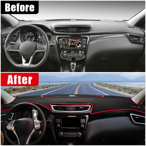 Imagen 2 del producto Para Nissan Qashqai J11 2014-2017 2018 2019 2020 cubierta para salpicadero de coche alfombrilla parasol instrumento escritorio almohadilla antideslizante Accesorios