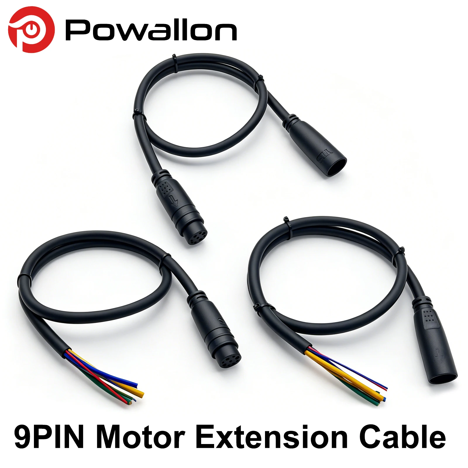 Electric Bicycle Accessory Motor E-Bike Controller Motor Conversion 9pin Cable Waterproof Plug 9pin Extension Cable G9.6/M9.6