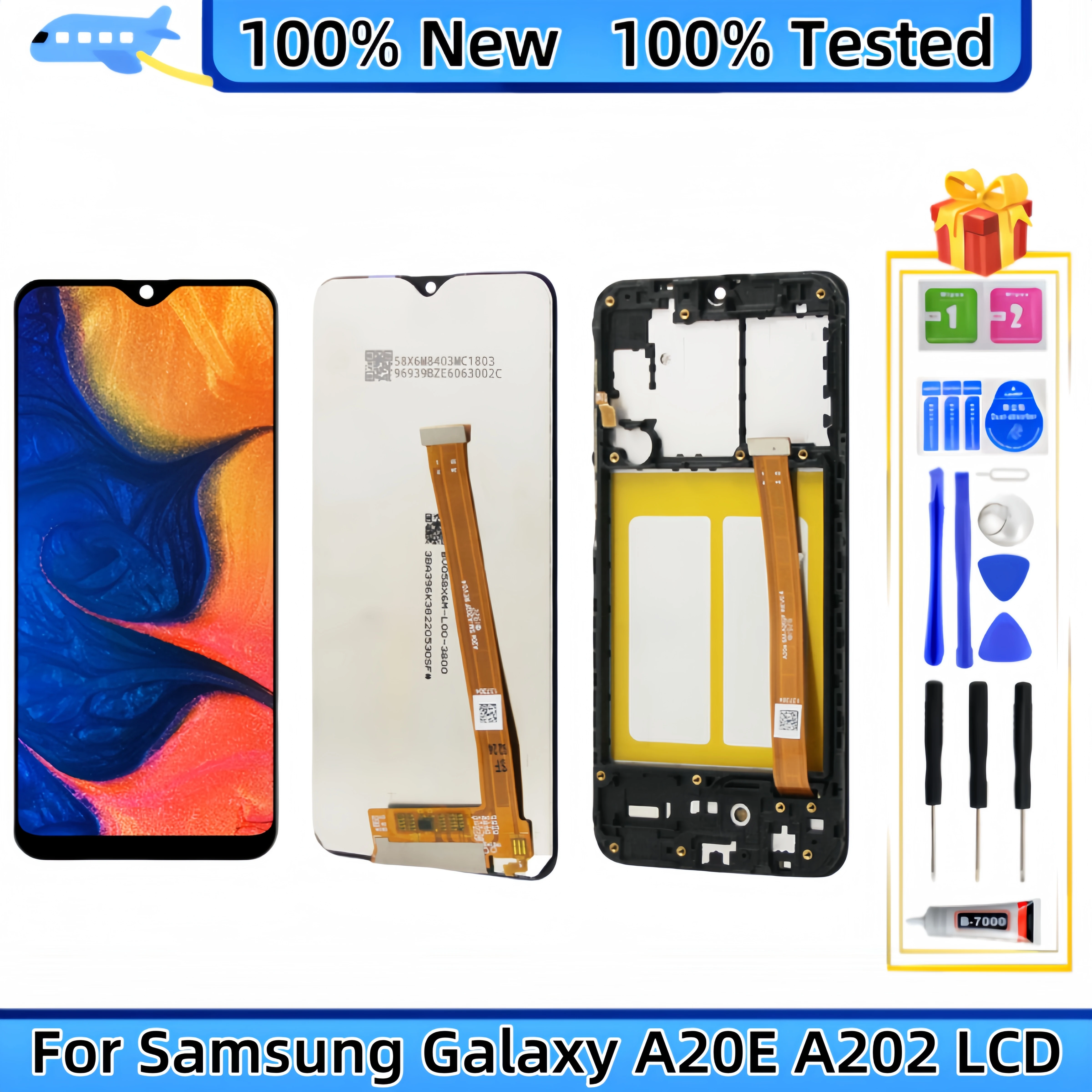 LCD Display Touch Screen Digitizer Assembly Replacement, for Samsung Galaxy A20E, A202, SM-A202F, SM-A202K