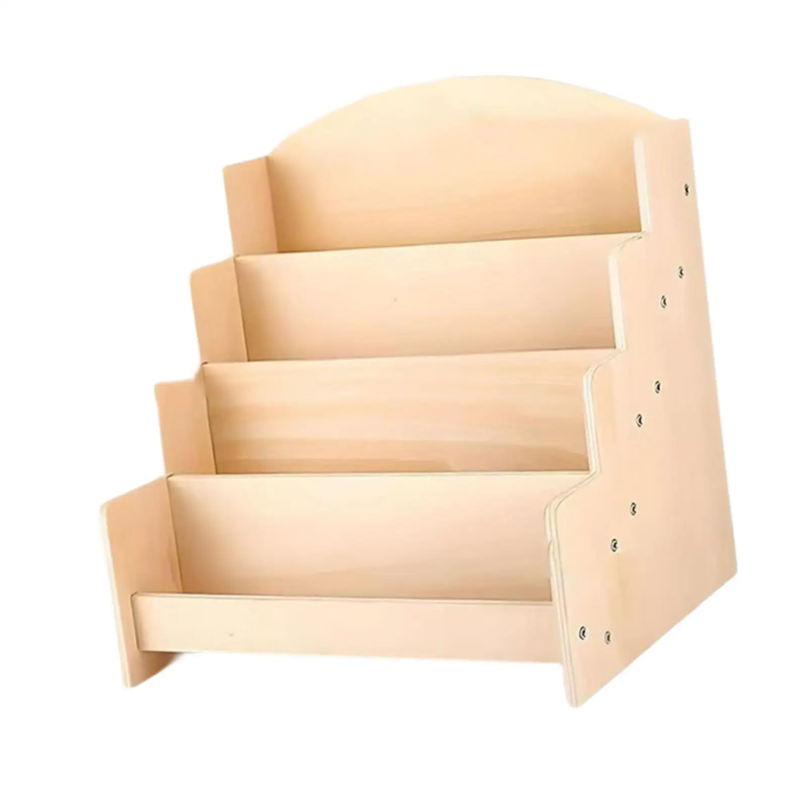 Portable Wooden Card Display Stand 4 Tier Literature Holder Organizer for Greeting Cards Postcards Office Decor