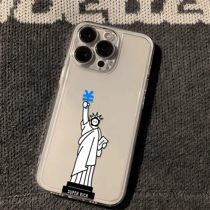 مضحك نمط المال بسيط قضية الهاتف آيفون 16 15 14 13 12 11 برو ماكس 16e MINI XR XS ماكس 7 8 زائد Y2K للصدمات غطاء ناعم