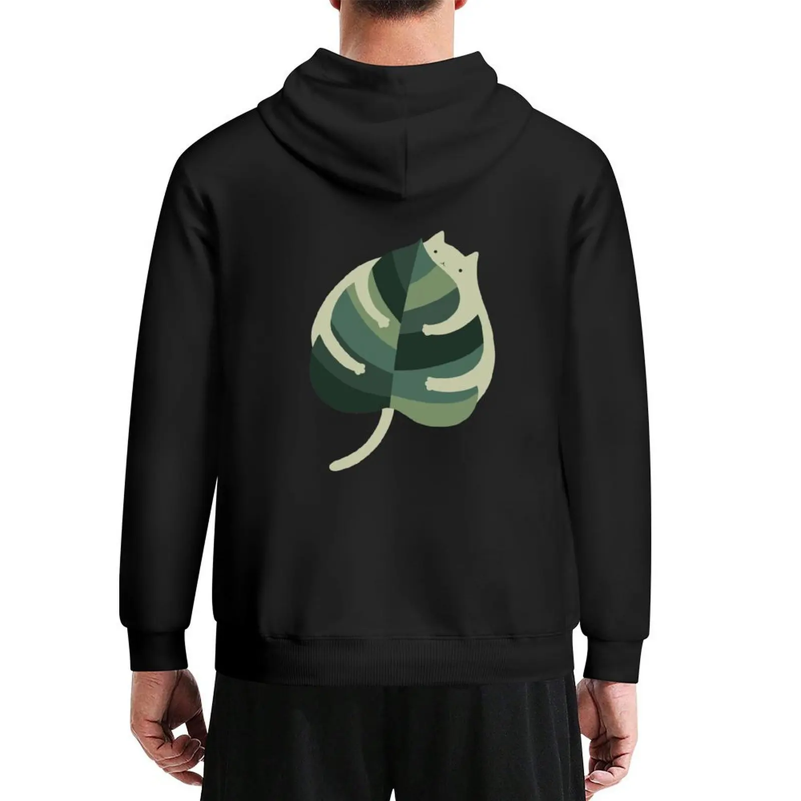 

Cat and Plant 1: Monstera Cat Hug Hoodie men's clothing mens clothes anime clothes korean autumn clothes pullover hoodies