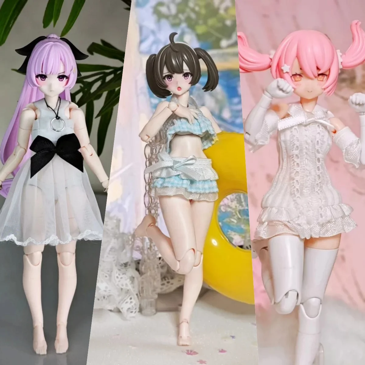 

【60days Made】1/12 Scale Female Soldier Clothing Accessories Chiffon Dress Knitted Skirt Fit 6''Action Figure For Mecha Girl Toys