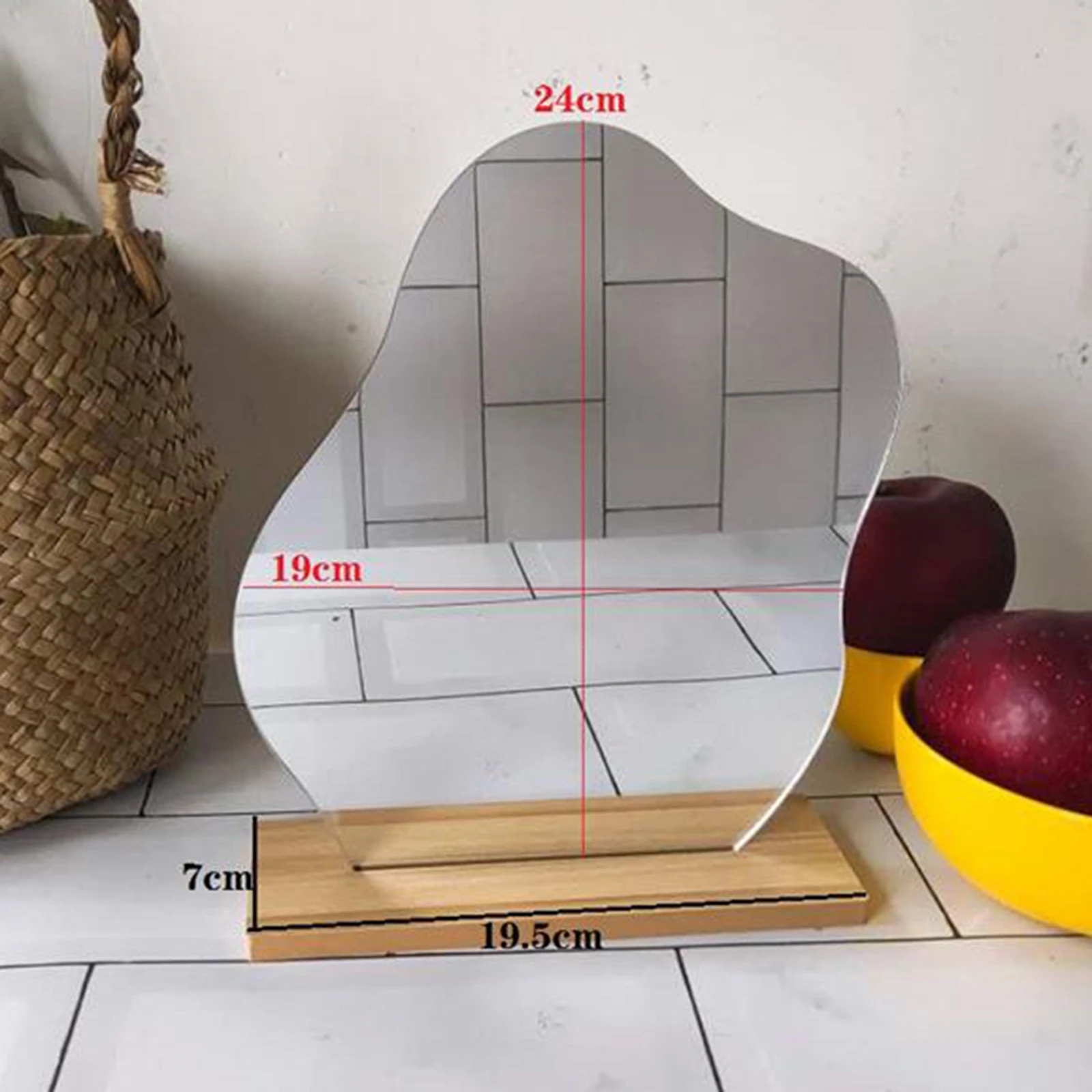 Irregularly Shaped Mirror Tabletop Mirror with , art for Decorative Acrylic