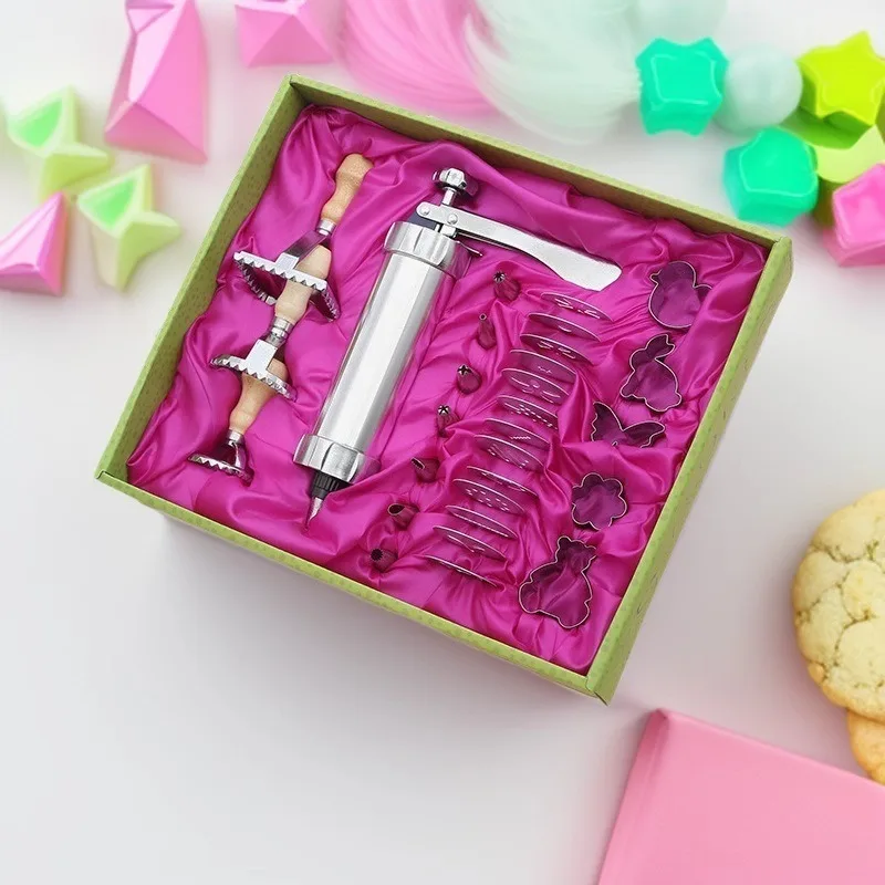 Cookie Mold Cream Decorating Gun Set Multifunctional DIY Cookie Press Cutter for Home Baking Cake Pastry Decorating