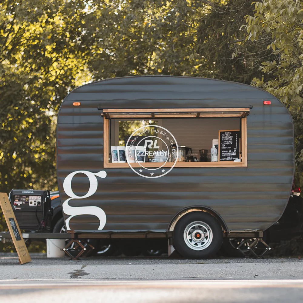 Mobile Imbisswagen, voll ausgestatteter mobiler Restaurant-Anhänger, Snack-Kiosk, maßgeschneiderter Kaffeewagen, Hot-Dog-Essen, Verkaufswagen