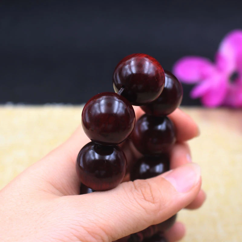 Rhino Horn Rosewood 2.0 Buddhist Bead Bracelet, High Density 108 Beads, Unisex Small Leaf Loose Beads, New Cultural Item, Rhino 4