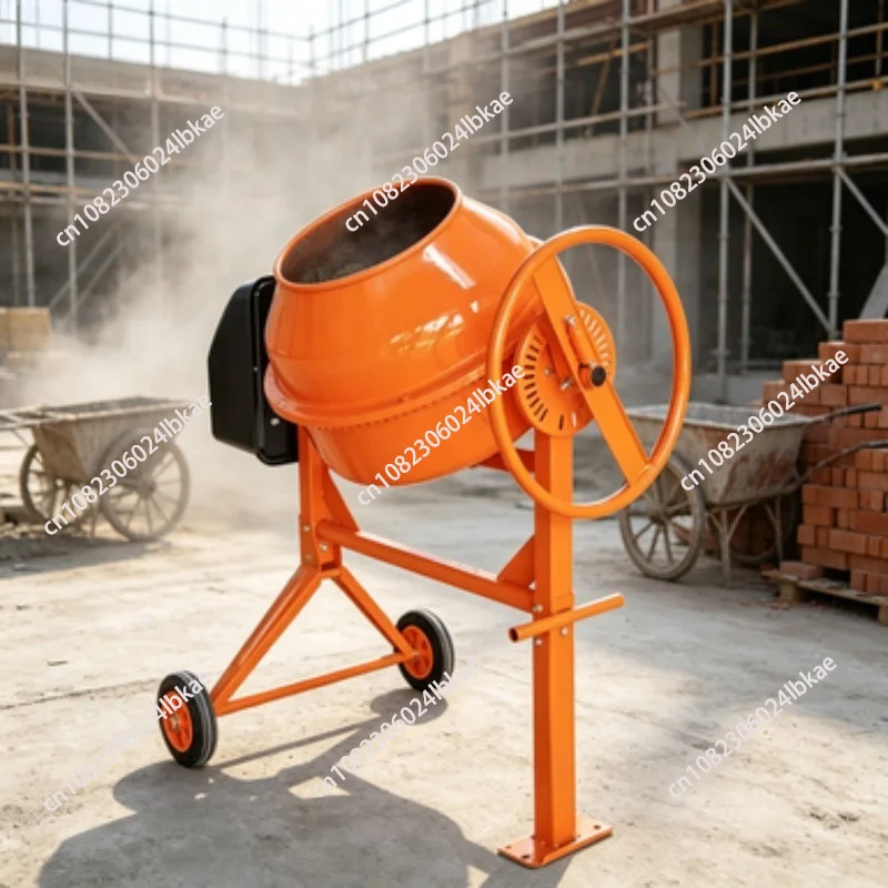 Mini Portable Concrete Cement Mixing Electric Concrete Mixer with Wheel