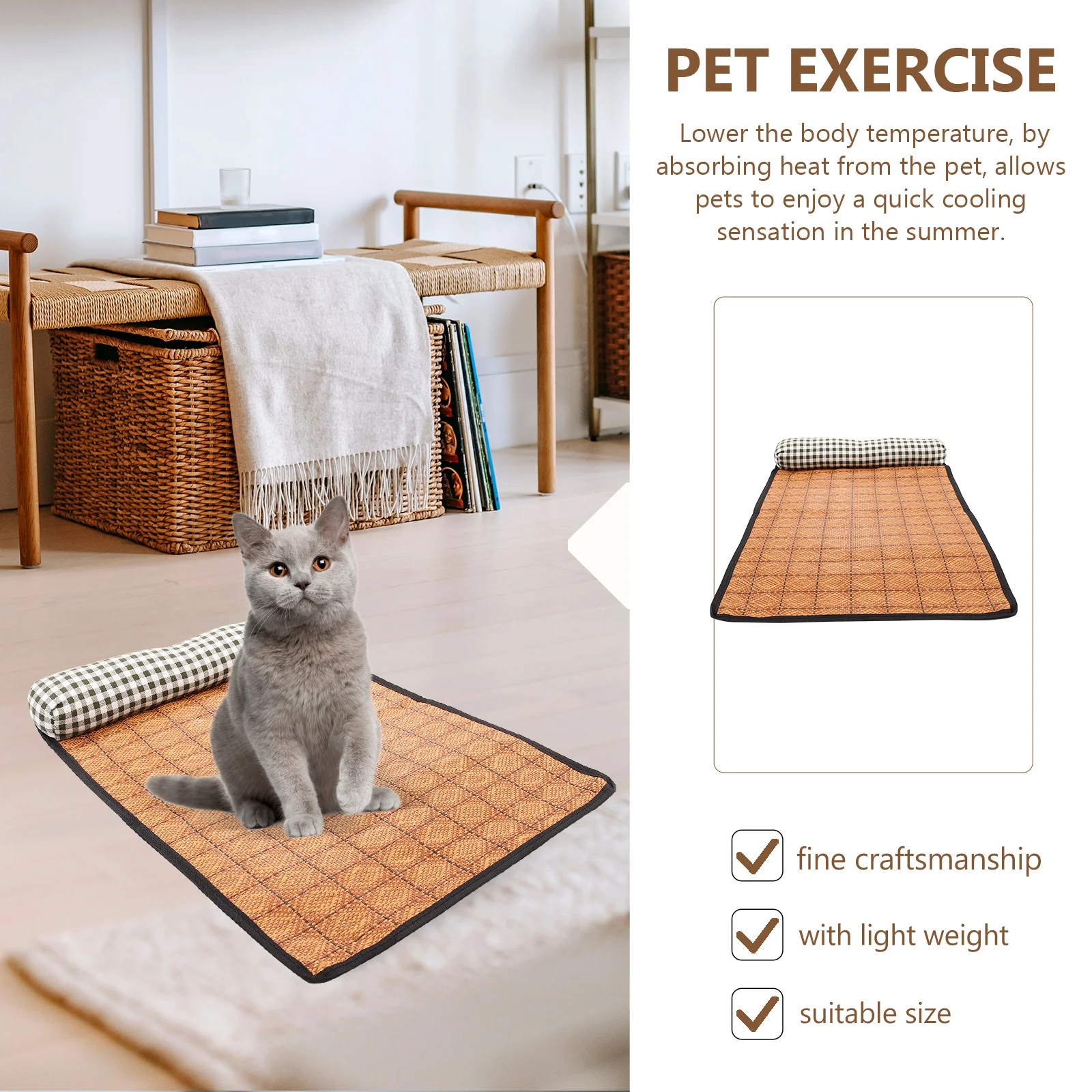 

Ice Silk Cat Pad Summer Cooling Mat For Pets Large Comfortable Breathable Pet Cooling Cushion Pillow Kitten Flax Premium