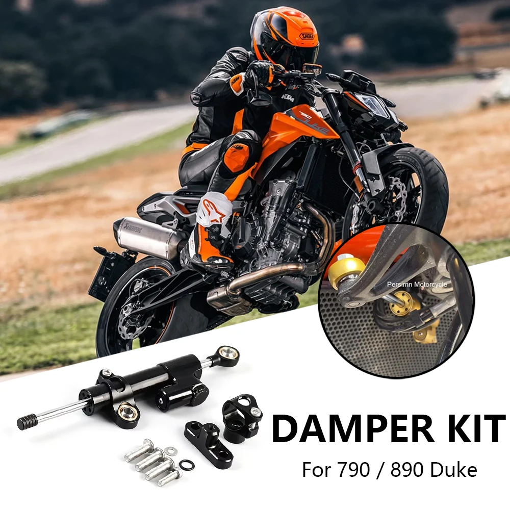 Neu für 790 Duke 890 Duke Motorrad-Zubehör Lenkungsdämpfer Stabilisator Linearer Stabilisator Halterung CNC Aluminium Kits