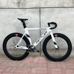 METTLER Track Bike With 70mm Rim Three Spoke Wheel Aluminum Alloy Frame Fork Single Speed 700C Fixed Gear Racing Fixie Bicycle