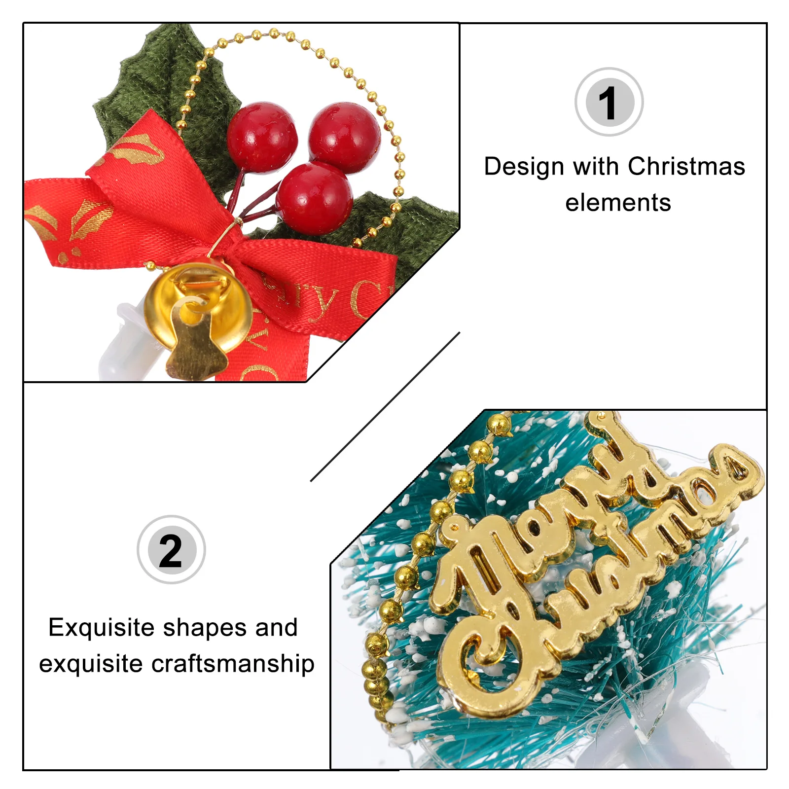 

20 Pcs Cake Decoration Ornaments Decorating Supplies Topper Decorations Toppers Christmascake