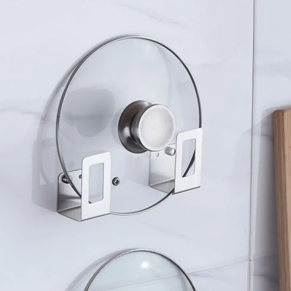 

Pot Lid Racks Wall Mounted Stainless Steel Kitchen Organizers For Pans Cutting Boards Home Storage Rack Kitchen Supplies