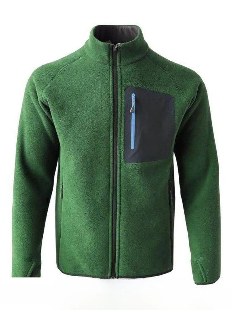 

Thiened Fce Outdoor Casual Jaet New Autumn Winter Men's Zipper Closure Long Sve Stand Fit Universal Faion
