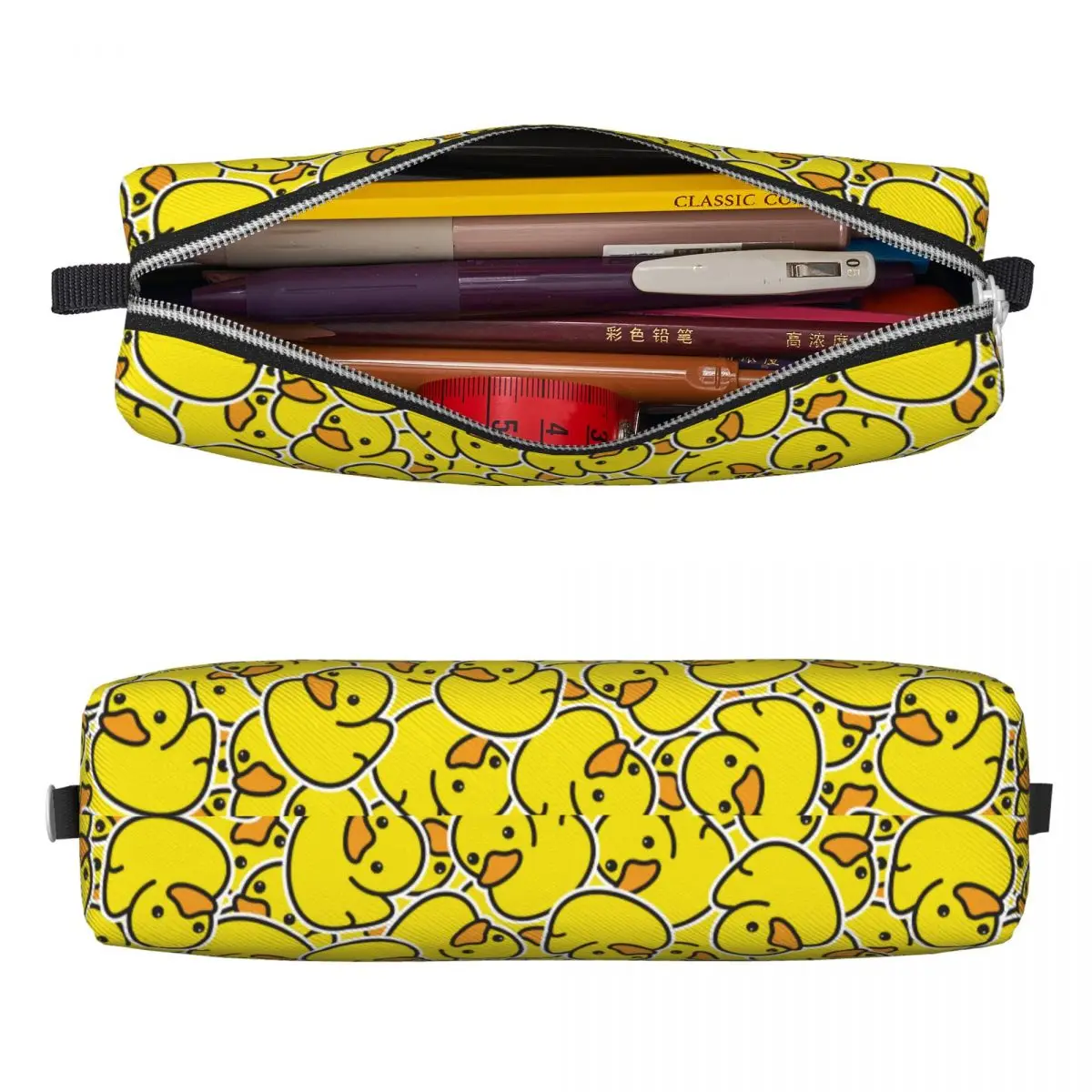 Cute Cartoon Yellow Duck Pattern Pencil Cases Pencil Pouch Pen for Student Big Capacity Bag Students School Zipper Accessories