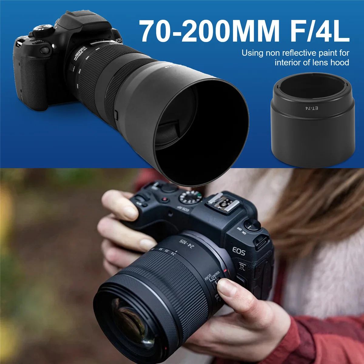 

A698T- HeavyStar Dedicated Lens Hood for EF 70-200mm f/4L Lens for ET-74