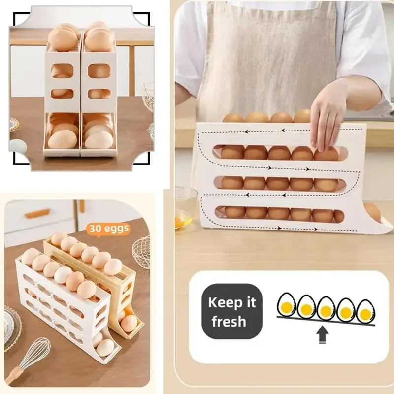 Refrigerator Egg Storage Box Side Door for Cold Box Egg Holder Crisper Organizer Kitchen Accessories Fridge Organizer Shelf