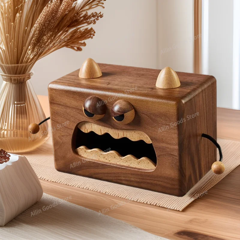 Cute Wooden Tissue Boxes,Walnut wood Tissue Case Holder Napkin Storage Holder Nordic Home Living Room Desktop Decor Gifts