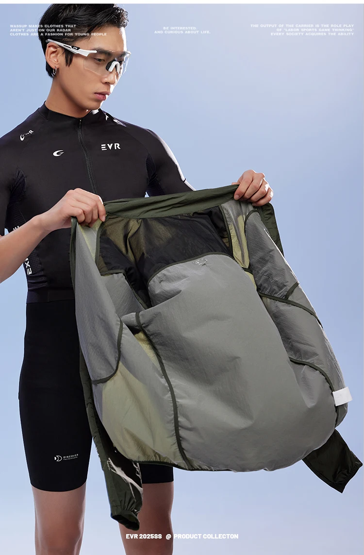 EVR Radsport-Windbreaker Frühling und Herbst Herren Rennrad Dünne Jacke Winddicht Wasserdicht Atmungsaktiv Outdoor MTB Fahrradjacke – Detail 9