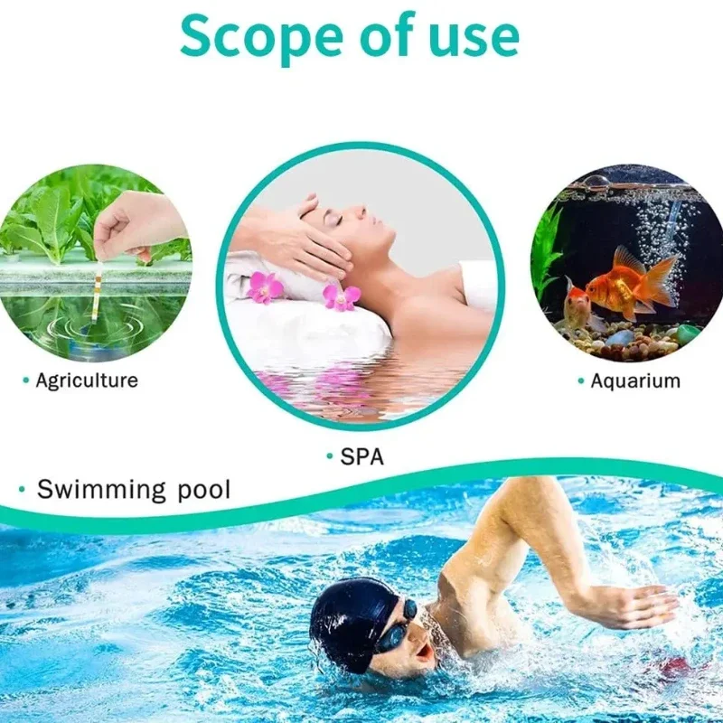 5 in 1  PH Test Strips Multipurpose  SPA Swimming Pool Water Tester Paper Hardness Tool  Bottled 50pcs view 5