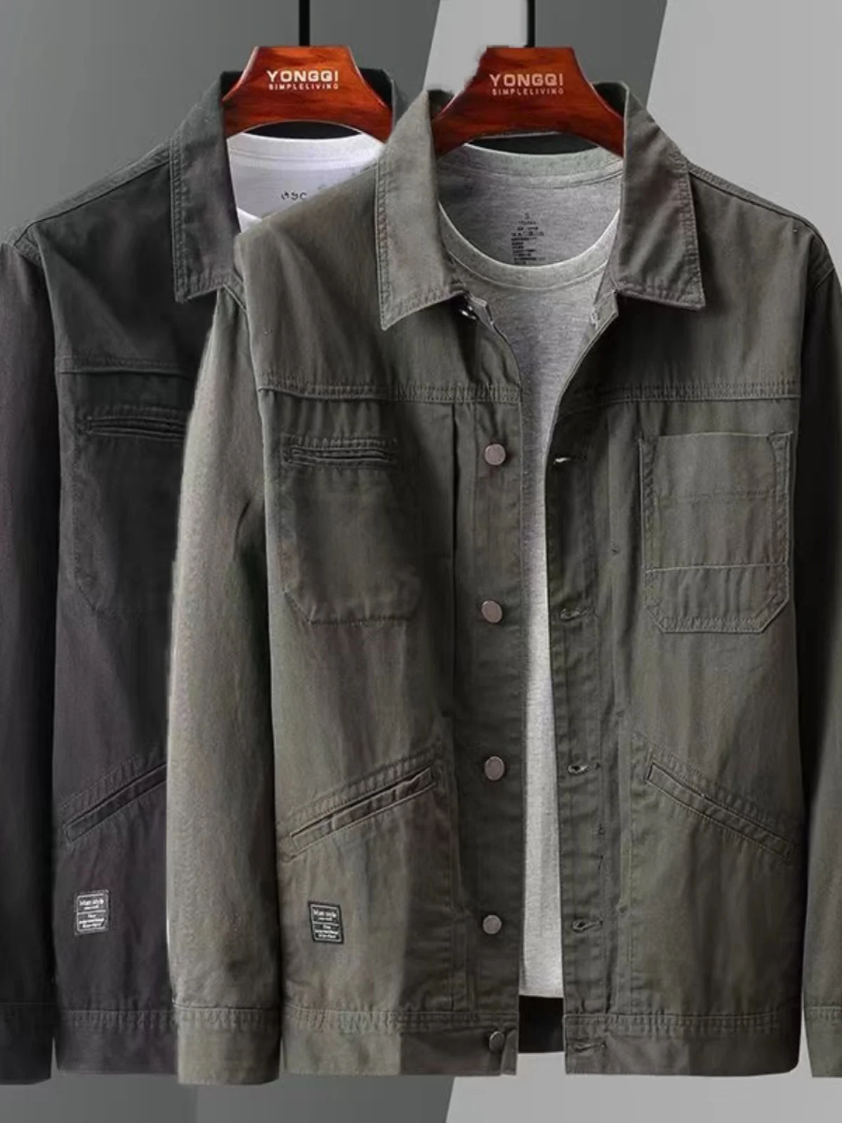 

Retro Japanese Sle Loose Fit Casual Denim Jaet Men's Trendy Brand INS Spring Autumn Top Casual Loose Workwear Jaet