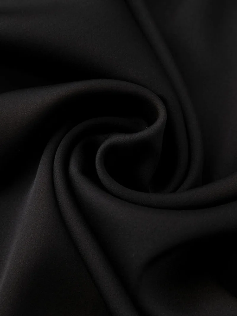 Women's Fashion Clothing 95% Natural Mulberry Silk Elastic Double Qiao Satin Elastic Waist Loose Black Versatile Wide Leg Pants