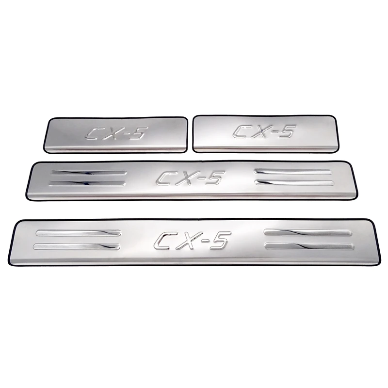 Car Door Sill Scuff Plate Strip Trim Welcome Pedal Covers For Mazda CX5 CX-5 2013 -2025