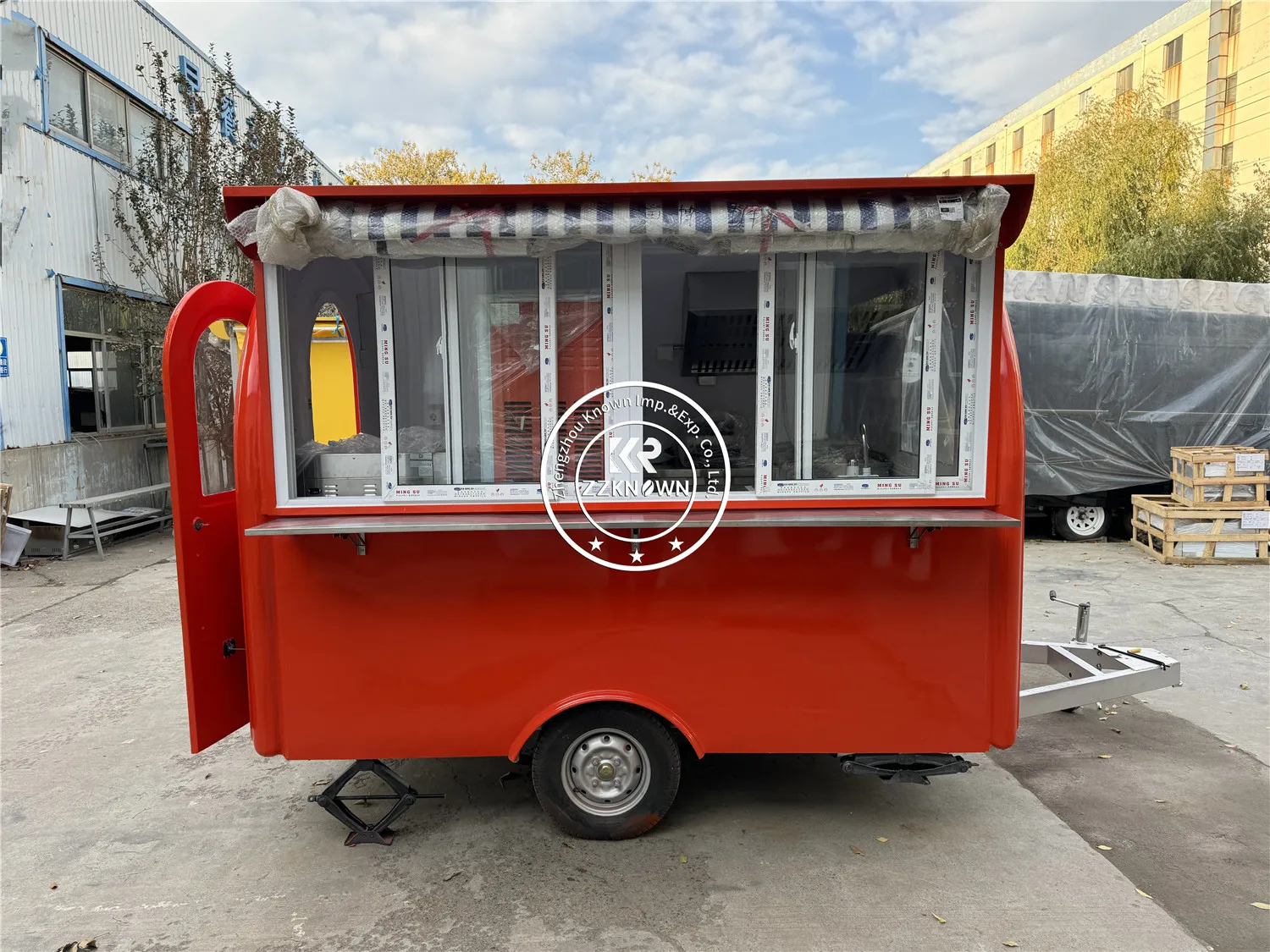 9,2 Fuß mobiler Küchen-Food-Anhänger, USA-Standard, Wohnmobil, voll ausgestatteter Hotdog-Saft, Kaffee-Food-Truck, Eiscreme-Verkaufswagen