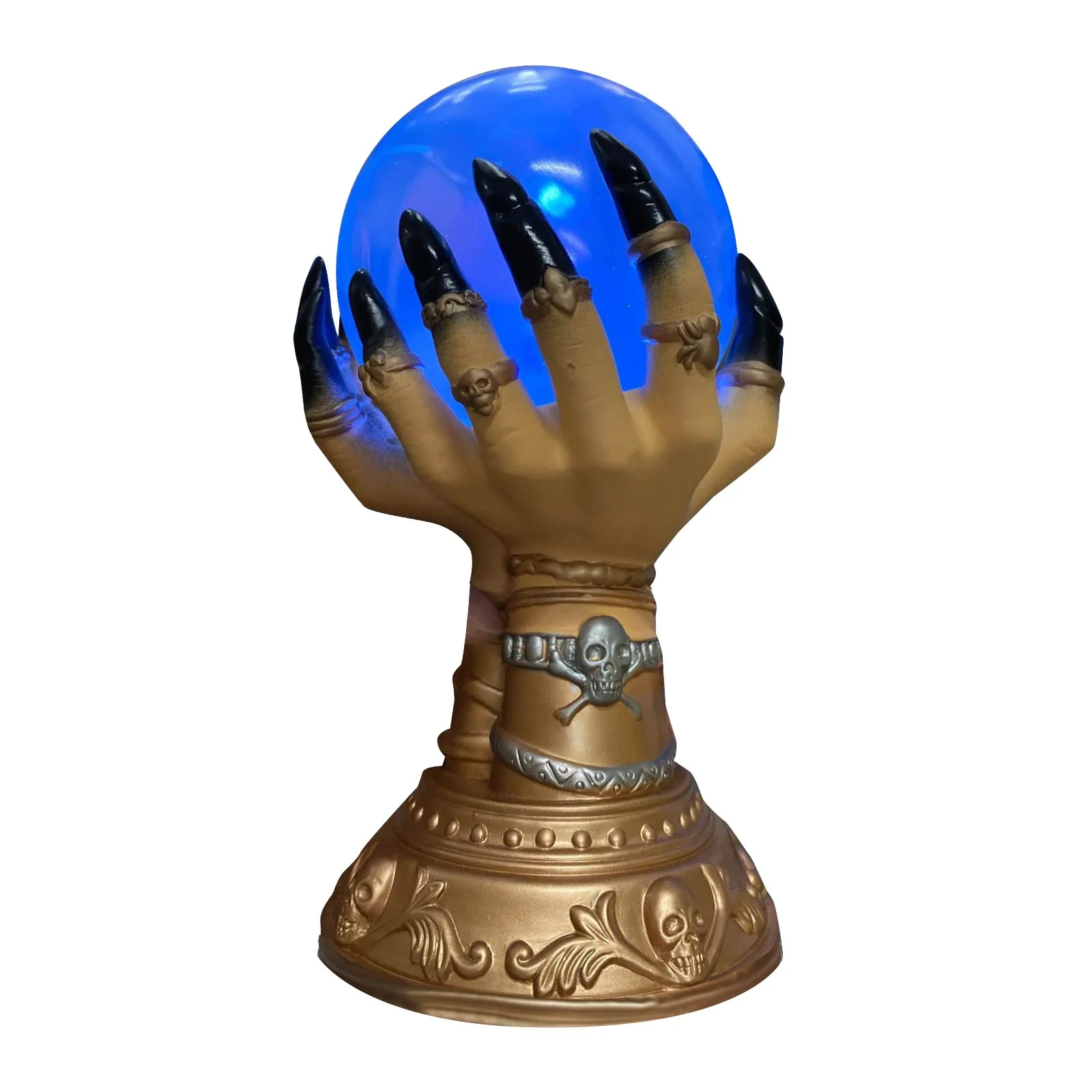 Glowing Deluxe Cellular Crystal Ball Luminous Magic Witch Hand Electrostatic Plasma Light Serve Skull Finger Halloween Decor