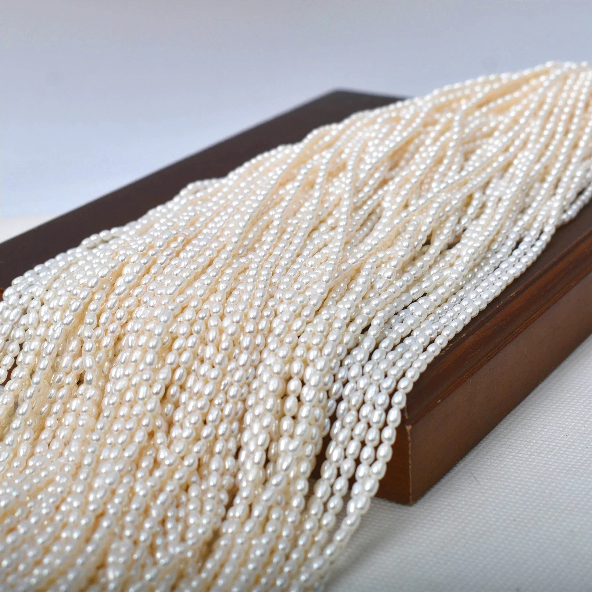 2.5-3mm 4A Natural Radiant Freshwater White Rice Pearl Well-polished Loose Bead Jewelry Make DIY Necklace Bracelet Accessories