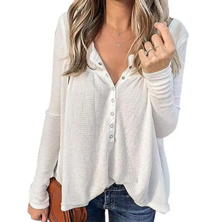 تي شيرت نسائي طويل من Sve Street Sle فضفاض مناسب من مزيج القطن والبوليستر Color Crew Ne irt Autumn Faion للسيدات