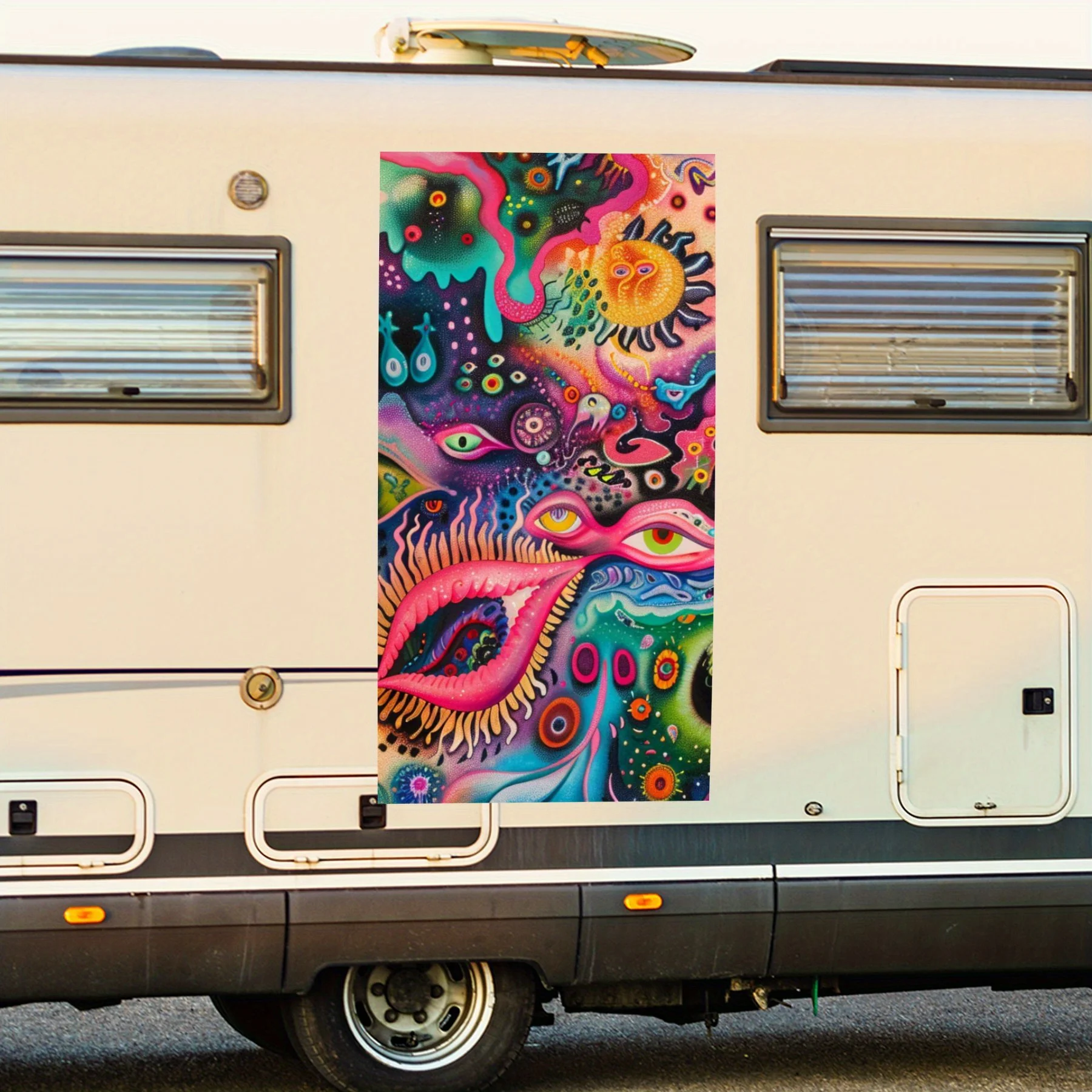 

Триповый, Яркие узоры! Виниловая наклейка на дверь автомобиля на колесах, водонепроницаемые самоклеящиеся виниловые наклейки, защита украшения Aut