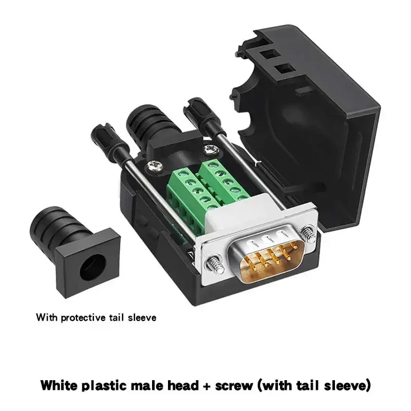 DB9 RS232 Connector D-SUB 9 Pin Male Female Plug RS485 Breakout Terminals 21-24 AWG Wire Solderless Connectors