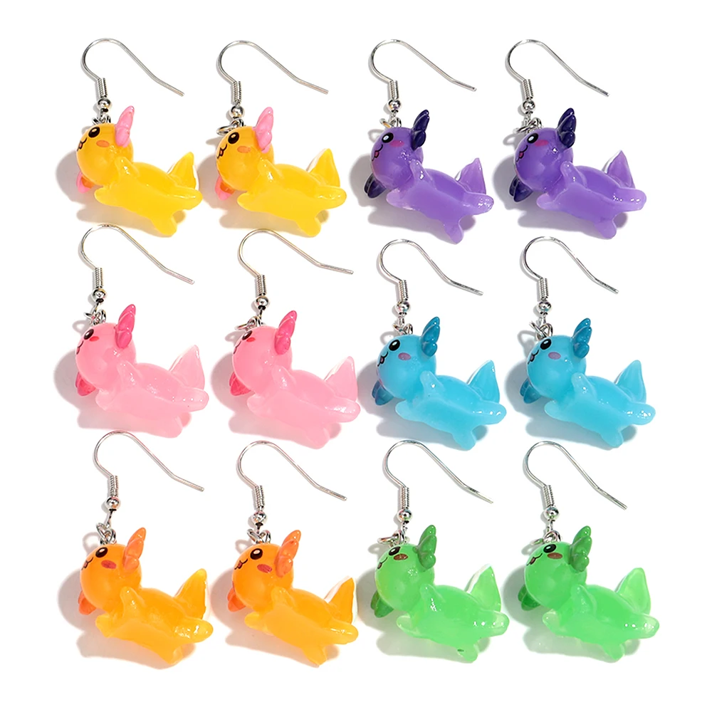 Trend Nette Acryl Axolotl Fisch Tropfen Ohrringe Schöne Cartoon Tier Anhänger Ohrring Charmed frauen Schmuck Zubehör